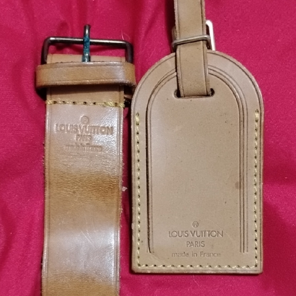 LOUIS VUITTON 3 PIECE SET, VACHETTA, STRAP & POIGNANT TAN LEATHER SET! 💕EUC - Picture 7 of 9